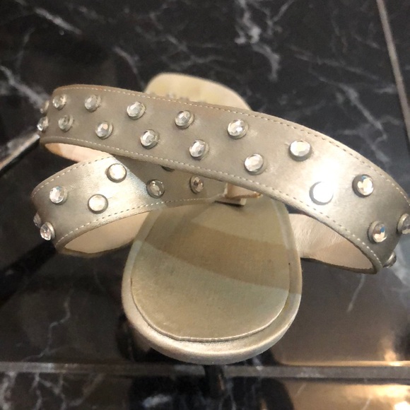 Calvin Klein Swarovski studded silver strap heels - Picture 7 of 15